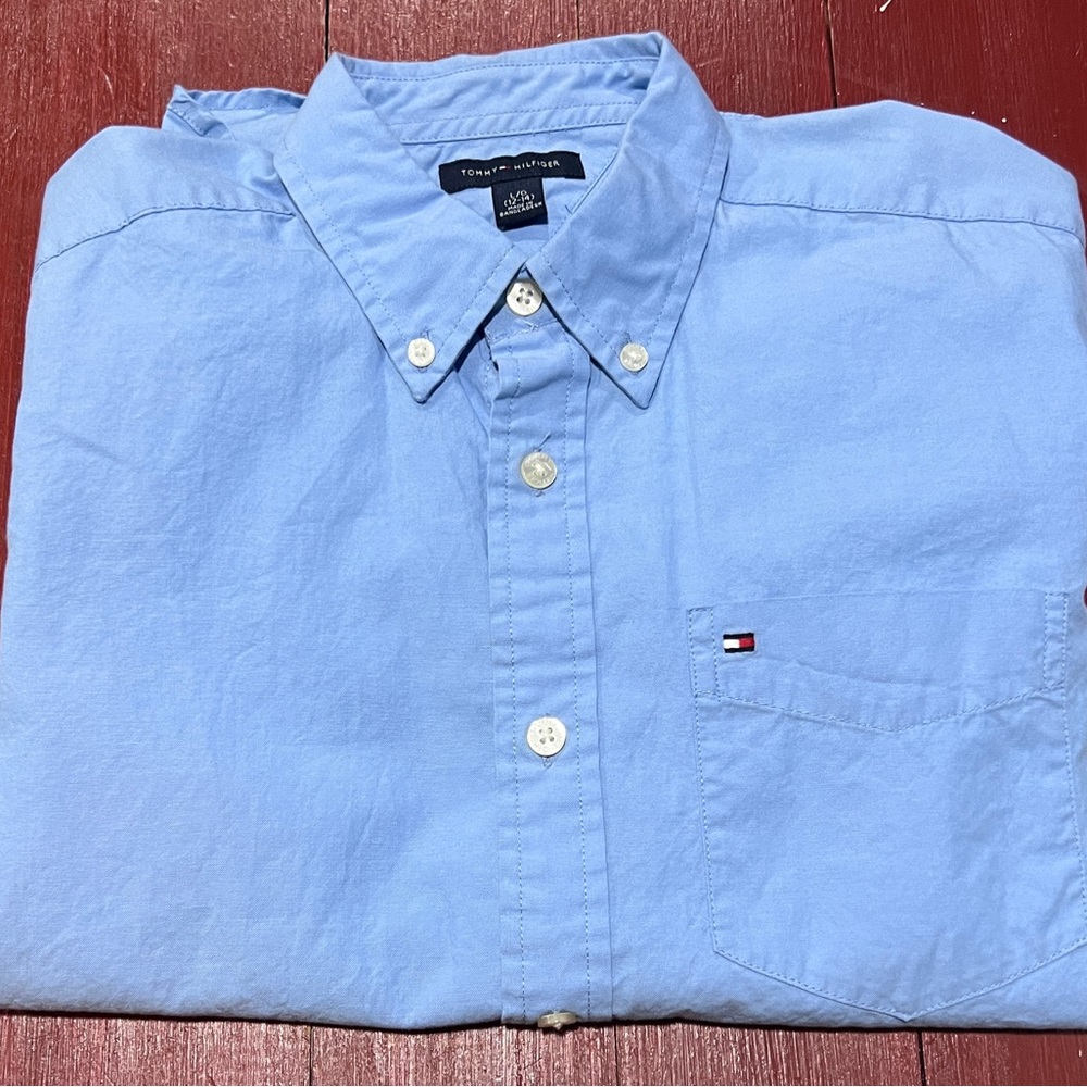 Boys Tommy Hilfiger Blue Oxford